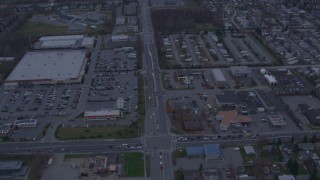 AK0001_0176 - 4K aerial stock footage Debarr Road, neighborhoods, Chugach Mountains, Anchorage, Alaska