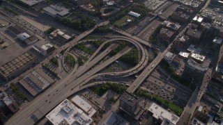 AX0002_058 - 4.8K aerial stock footage tilt to bird's eye view of the Circle Interchange in West Chicago, Illinois