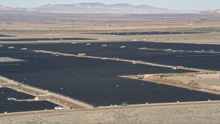 AX0005_093 - 5K stock footage aerial video orbit AV Solar Ranch One in the Mojave Desert, California