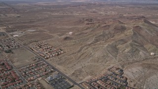 AX0006_100 - 5K stock footage aerial video desert residential neighborhoods in Rosamond, California