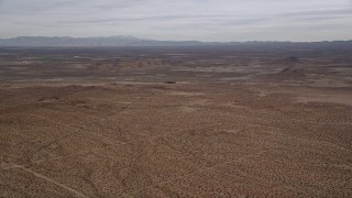 AX0006_127 - 5K aerial stock footage of a VFX Plate of an open desert background, Mojave Desert, California