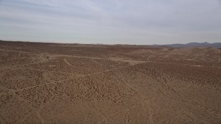 AX0006_139 - 5K aerial stock footage of VFX Background Plate of open Mojave Desert in California
