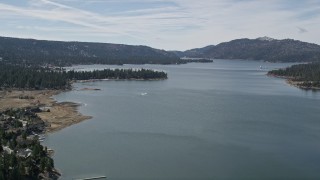 AX0010_009 - 5K aerial stock footage tilt to reveal Big Bear Lake, California