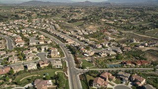 AX0014_054 - 5K aerial stock footage fly over residential neighborhoods, Temecula, California