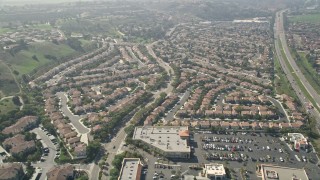 AX0015_046 - 5K aerial stock footage fly over residential neghborhood, Oceanside, California