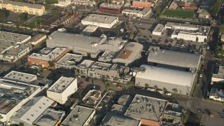 AX0017_079 - 5K aerial stock footage of orbiting Ren-Mar Studios, Hollywood, California