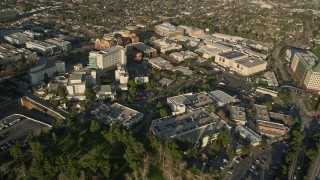 AX0017_107 - 5K aerial stock footage of orbiting Walt Disney Company studios, Burbank, California