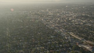 AX0017_109 - 5K aerial stock footage of fly over residential neighborhoods, North Hollywood, California