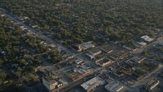 AX0018_022 - 5K aerial stock footage approach a church at sunrise in Orlando, Florida 