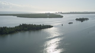 AX0018_092 - 5K aerial stock footage of mangroves in the Indian River of Florida