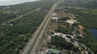 AX0018_098 - 5K aerial stock footage flyby State Route 5 through Fort Pierce, Florida