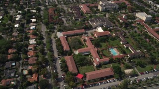 AX0020_105 - 5K aerial stock footage video of Barry University in Miami Shores, Florida