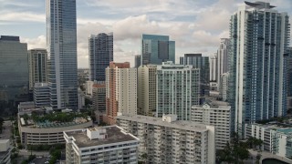 AX0021_119 - 5K aerial stock footage of condominium high-rises in Downtown Miami, Florida