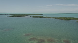 AX0025_072 - 5K aerial stock footage of flying by coastal mangroves, Key Largo, Florida