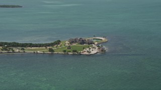 AX0025_157 - 5K stock footage aerial video of approaching mansion on Long Point Key, Marathon, Florida
