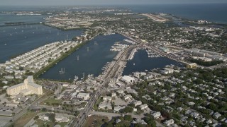 AX0027_023 - 5K aerial stock footage of flying by Palm Avenue Causeway, Key West, Florida