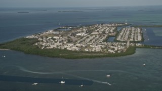 AX0027_026 - 5K aerial stock footage of flying by Sigsbee Park, Key West, Florida