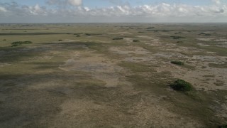 AX0030_053 - 5K aerial stock footage of flying over marshland, wide view, Florida Everglades, Florida