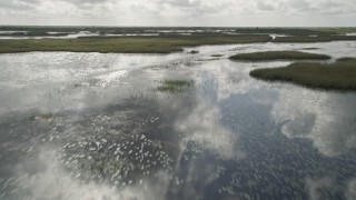 AX0030_082 - 5K aerial stock footage of flying over wetlands in the Florida Everglades, Florida