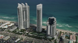 AX0031_084 - 5K aerial stock footage of Trump International Beach Resort, Sunny Isles Beach, Florida