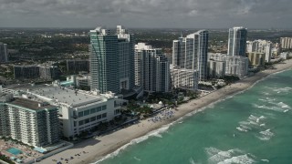 AX0031_091 - 5K aerial stock footage of The Westin Diplomat Resort and Spa, Hallandale Beach, Florida
