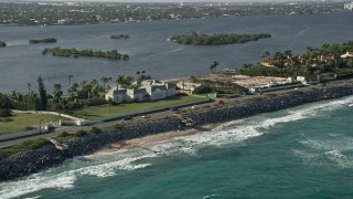 AX0032_070 - 5K aerial stock footage of a mansion near the coast, Palm Beach, Florida