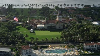 AX0032_074 - 5K stock footage aerial video of Mar-A-Lago estate, Palm Beach, Florida