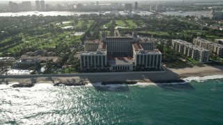 AX0032_081 - 5K aerial stock footage of The Breakers Palm Beach, Palm Beach, Florida