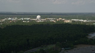 AX0035_036 - 5K aerial stock footage of Epcot Theme Park, Walt Disney World, Orlando, Florida