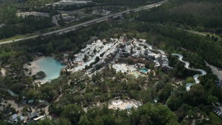 AX0035_039E - 5K aerial stock footage of Blizzard Beach water park, Walt Disney World, Orlando, Florida