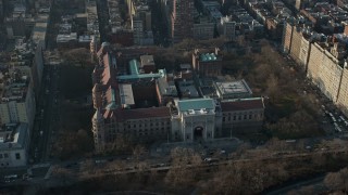 AX0065_0057 - 5K aerial stock footage of the Museum of Natural History, Upper West Side, New York City, winter