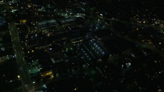 AX0156_014 - 7.6K stock footage aerial video orbiting Children's Hospital Los Angeles, Hollywood, California