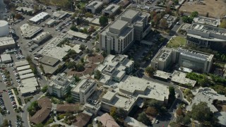 AX0159_124 - 7.6K aerial stock footage of the City of Hope Medical Center in Duarte, California