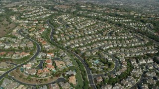 AX0159_185 - 7.6K aerial stock footage of Mansions and tract homes in Laguna Niguel, California