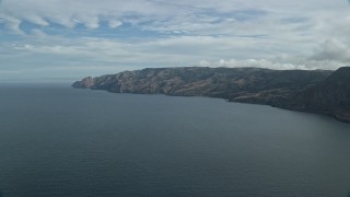 AX0160_021 - 7.6K aerial stock footage of the coast of Santa Catalina Island, California