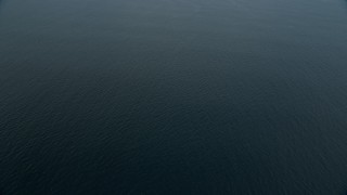 AX0160_036 - 7.6K aerial stock footage of open water of the Pacific Ocean off the coast of Southern California 