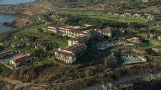 AX0161_026 - 7.6K stock footage aerial video of the Terranea Resort in Rancho Palos Verdes, California