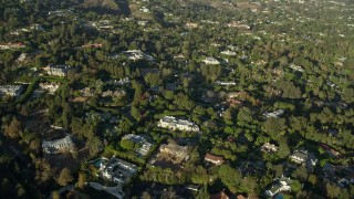 AX0161_097 - 7.6K aerial stock footage of Bel Air mansions in Los Angeles, California