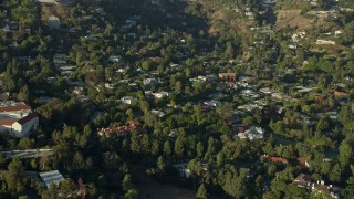 AX0161_098 - 7.6K aerial stock footage of mansions in Beverly Glen, Los Angeles, California