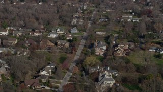 AX0165_0008 - 4K aerial stock footage flyby mansions and upscale homes in Burr Ridge, Illinois