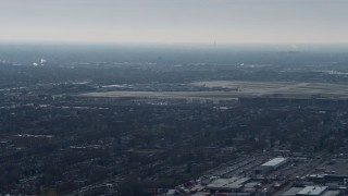 AX0165_0014 - 4K aerial stock footage of terminals at the Chicago Midway International Airport, Illinois