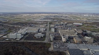 AX0166_0017 - 4K aerial stock footage of approaching O'Hare International Airport, Chicago, Illinois