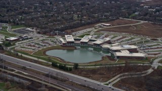 AX0167_0061 - 4K aerial stock footage of Northwestern Medicine Lake Forest Hospital in Lake Forest, Illinois