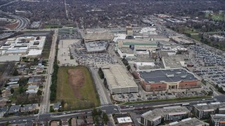 AX0167_0070 - 4K aerial stock footage of circling the Westfield Old Orchard shopping mall in Skokie, Illinois