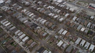 AX0167_0073 - 4K aerial stock footage of apartment buildings in Skokie, Illinois
