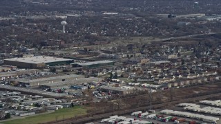 AX0168_0017 - 4K aerial stock footage of a Menards store in Bridgeview, Illinois