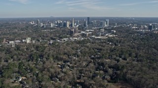 AX0171_0020 - 6.7K aerial stock footage fly over upscale homes toward Buckhead, Atlanta, Georgia