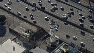 AX0171_0077 - 6.7K aerial stock footage of Centennial Tower in Midtown Atlanta, Georgia