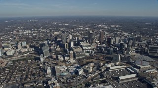 AX0171_0089 - 6.7K aerial stock footage approach Downtown Atlanta, Georgia