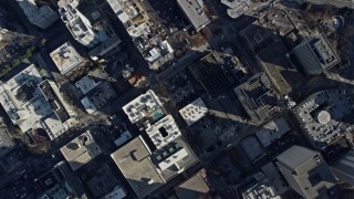 AX0171_0091 - 6.7K aerial stock footage bird's eye view of Downtown Atlanta streets and freeway, Georgia